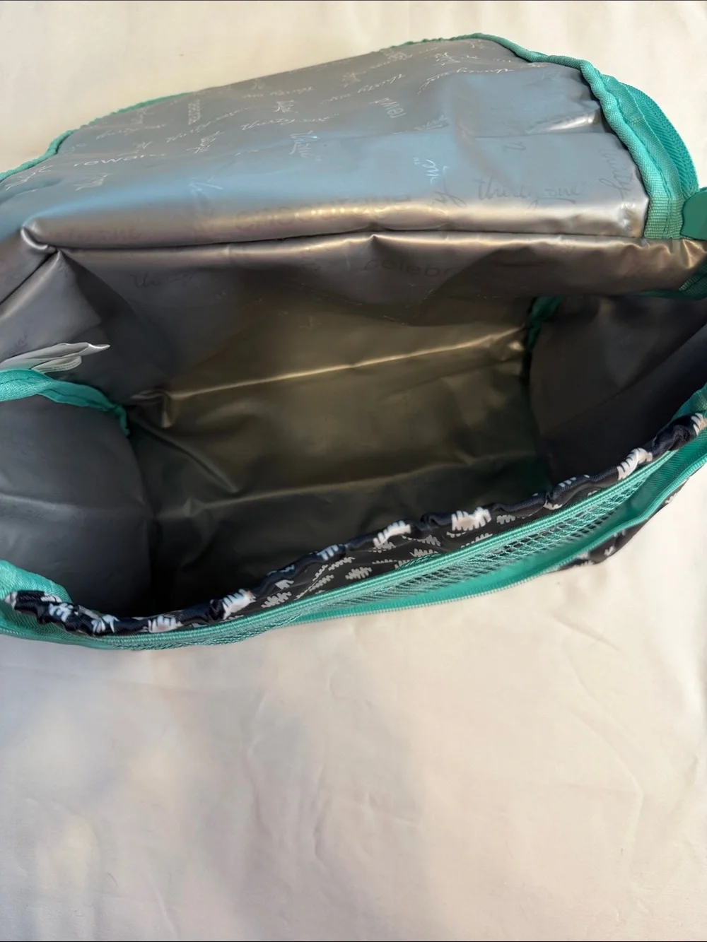 thirty-one Black & Teal Patterned Crossbody Tote